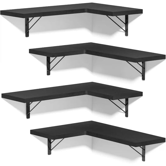 Corner Shelf Wall Mounted Floating Wall Shelves for Storage Rustic Wood Hanging Shelves for Display Bathroom