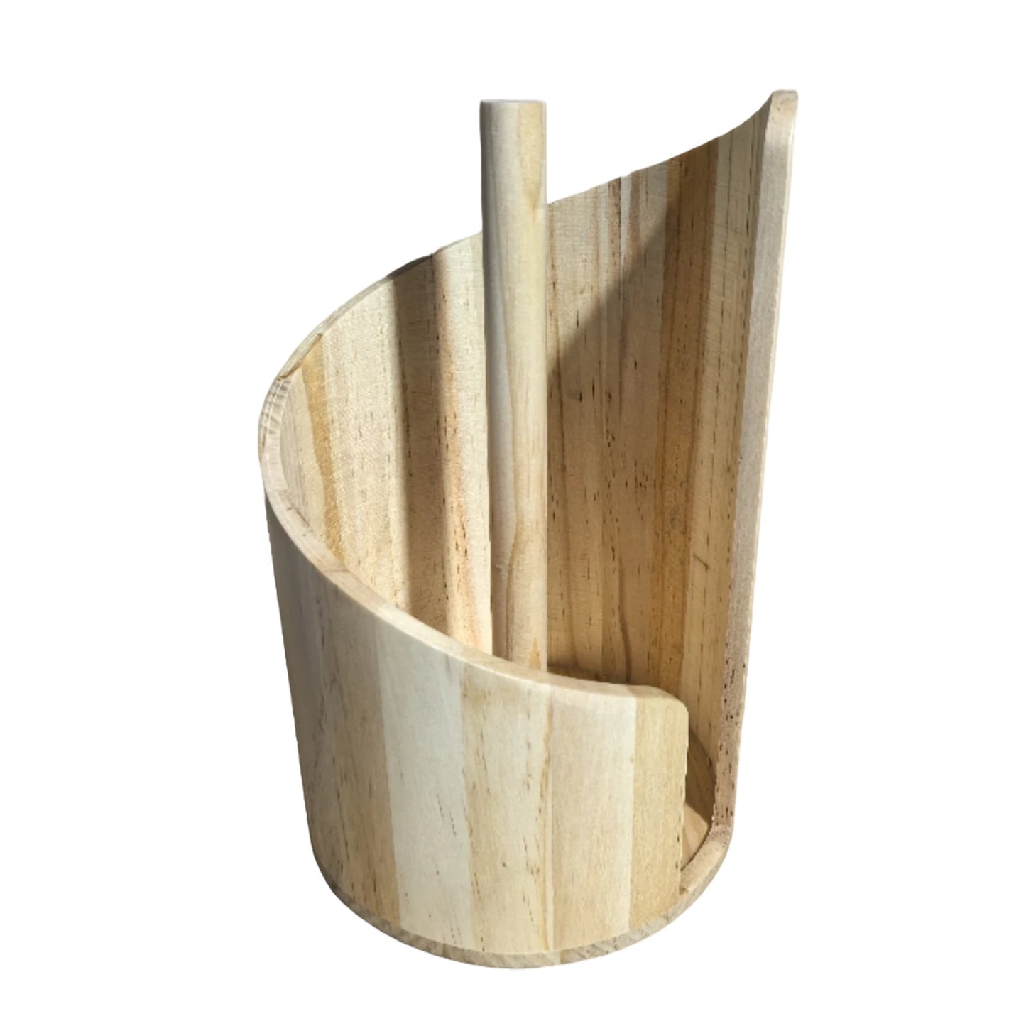 Spiral Wave Wooden Paper Towel Holder Modern Kitchen Countertop Organizer for Bathroom and Kitchen Tissue Dispenser Stand