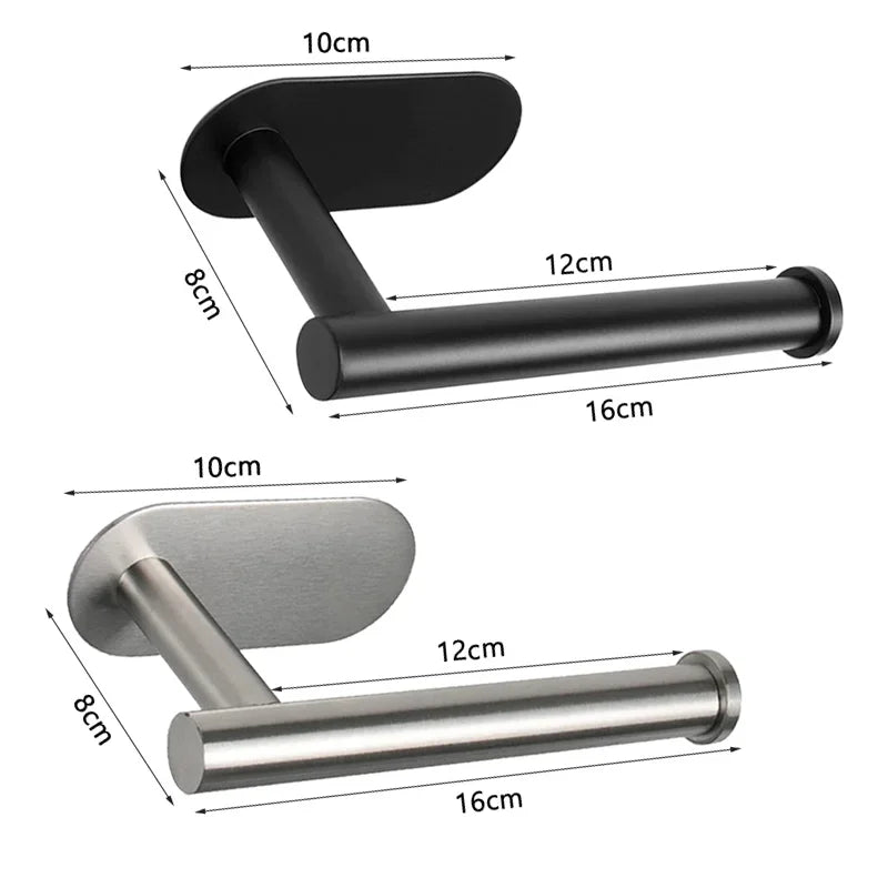Wall Mounted Rustproof Stainless Steel No Punching Toilet Holder