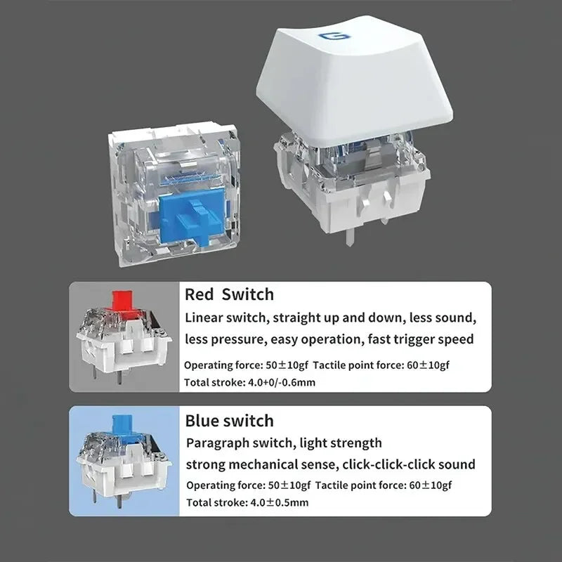 Ajazz Ak871 2.4G Wireless Gaming Mechanical Keyboard 87 Keys Hot-Swappable Bluetooth Keyboard PBT Keycaps for Game Laptop Pc