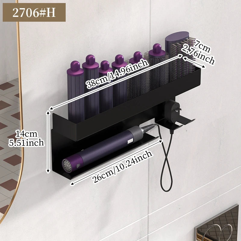 Bathroom hair dryer stand, hair straightener, styling tool holder - suitable for bathrooms, bedrooms, and hair salons