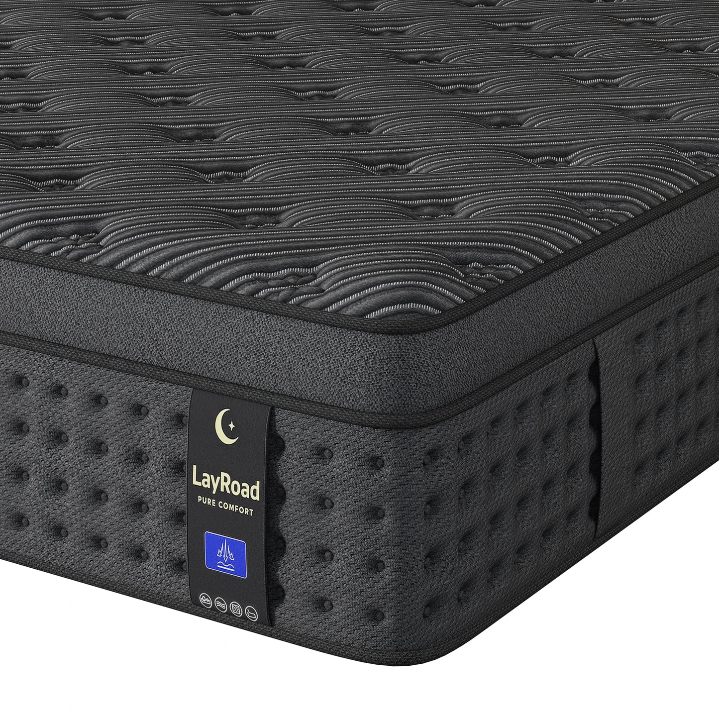 LayRoad 12/14Inch Memory Foam Spring Mattress Single/Double/Queen/King Sizes Boxed Mattress Medium Firmness Pressure Relief
