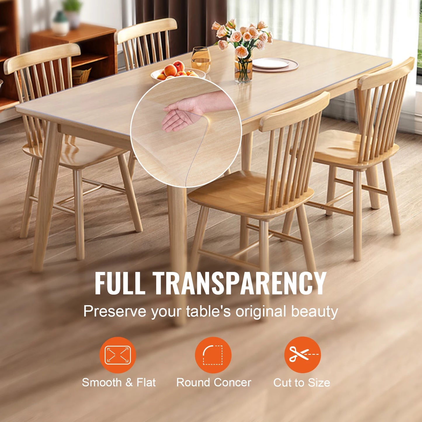 Clear Waterproof Pvc Tablecloth Protective Dining Cover