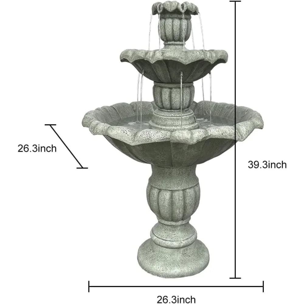 Birdbath Garden Waterfall Fountain for Outdoor Serenity