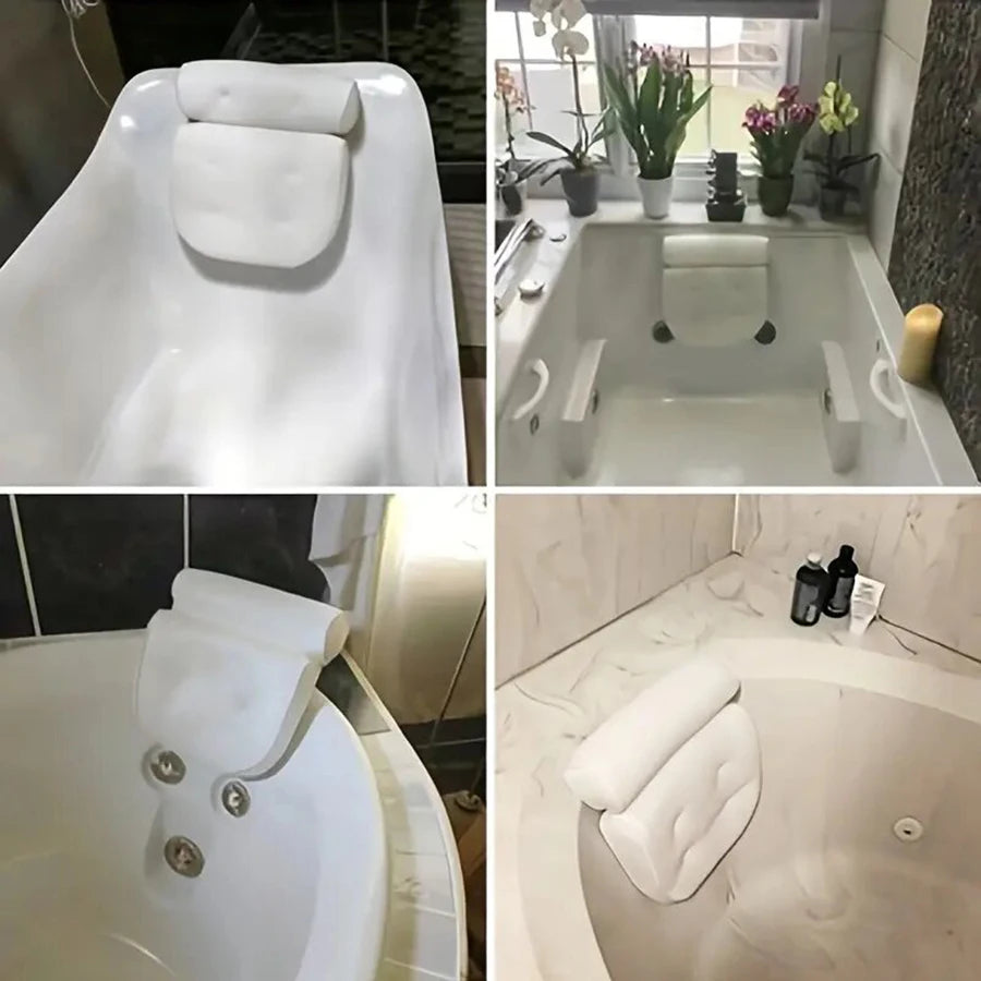 Spa Bathtub Pillow With Anti Slip Suction Cups Back