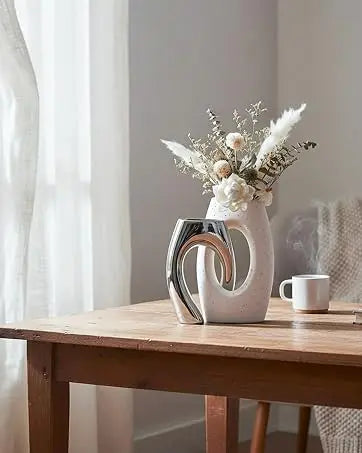 Minimalist Textured Ceramic Vase For Contemporary Home Decor