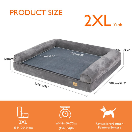 Extra Large Orthopedic Dog Bed with Removable Washable Cover Soft Sponge Foam Cushion