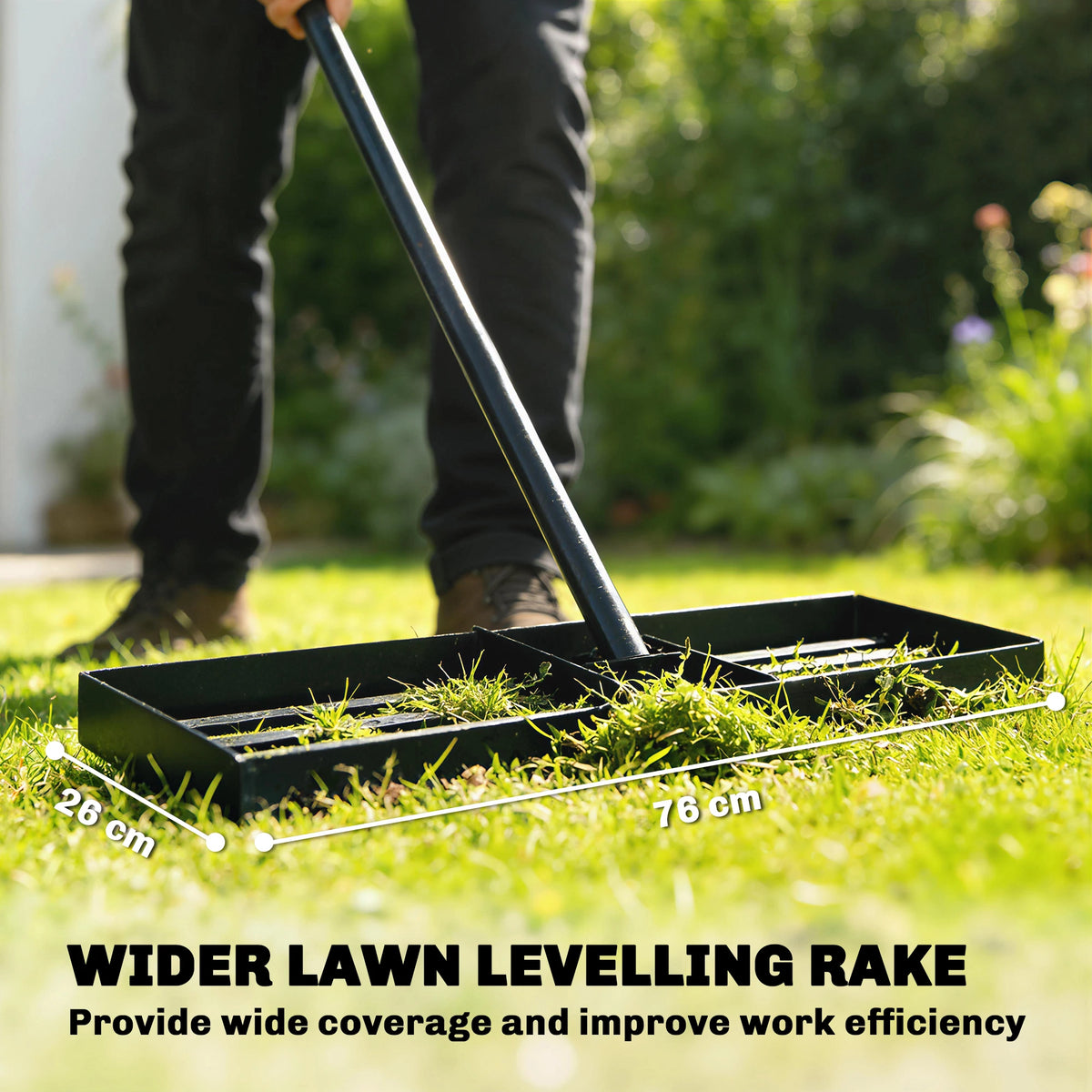 Professional Grade Steel Lawn Leveling Rake For Garden Care