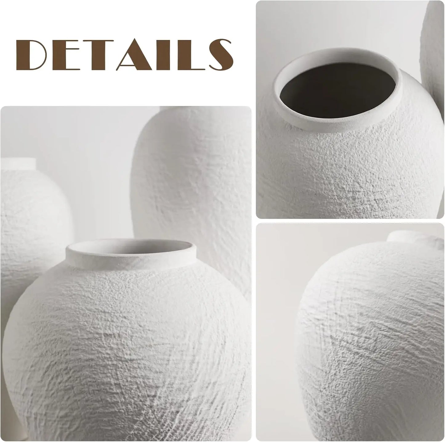 Minimalist Textured Ceramic Vase For Contemporary Home Decor
