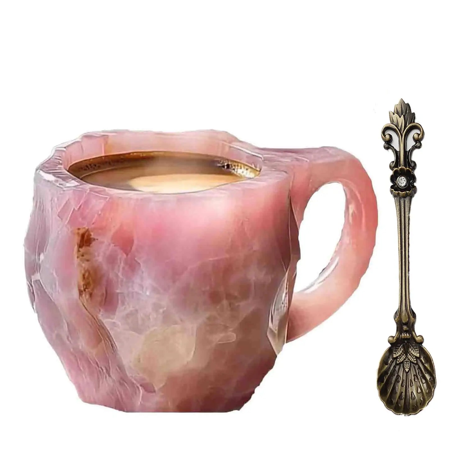 1PC Multi-Colored Mineral Crystal Coffee Mug，Natural Mineral Crystal Mug， Colorful Crystal Christmas Mugs,Christmas Gift New