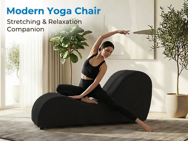 Velvet S-Shaped Yoga Chair for Adults, Modern Curved Chaise Lounge Chair for Exercise Stretching, Indoor Relaxation Yoga Chaise Lounge for Living Room