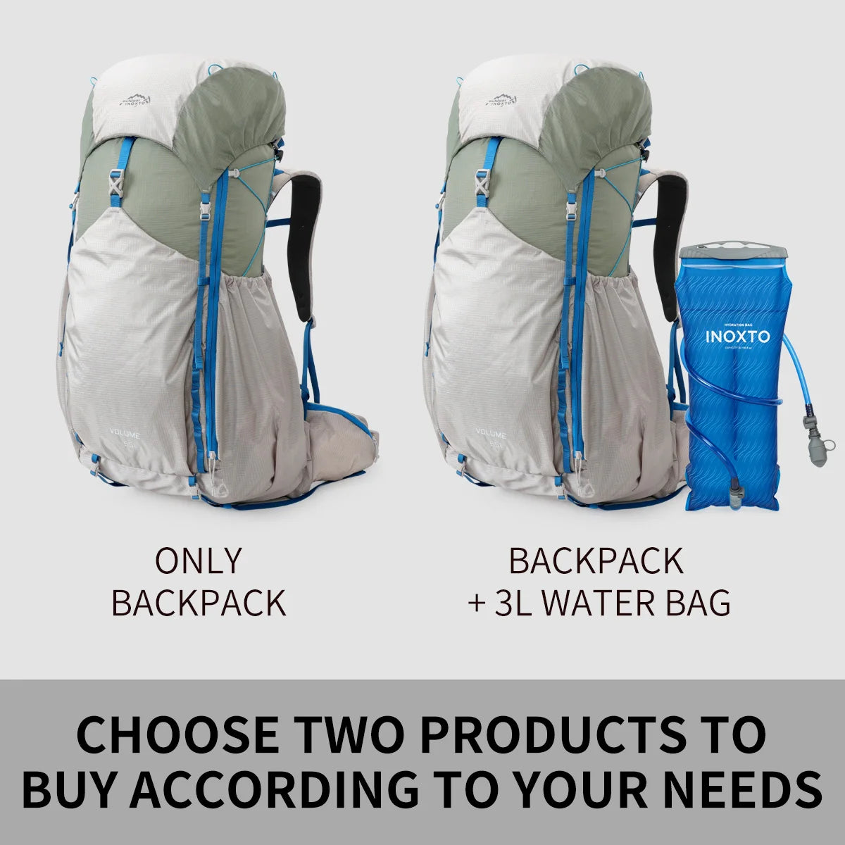 55L Internal Frame Waterproof Hiking Camping Backpack with Rain Cover, Large Lightweight Travel Daypack Rucksack for Climbing