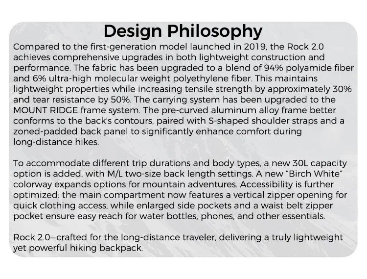 Naturehike Rock 2.0 Hiking Backpack Large Capacity Outdoor Backpack for Leisure Sports and Travel Climbing Camping Backpack