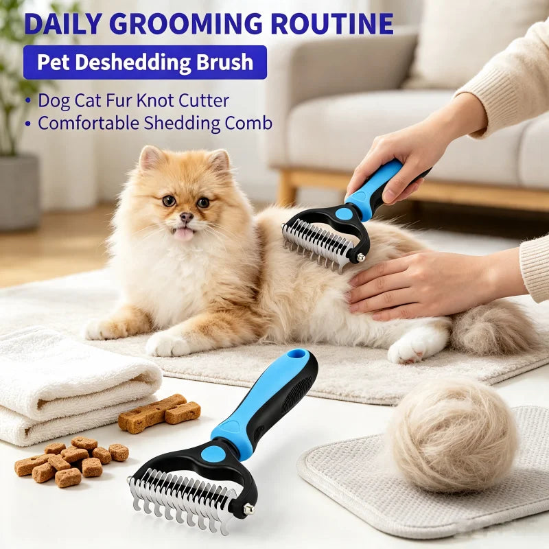 Professional Stainless Steel Pet Deshedding Grooming Brush