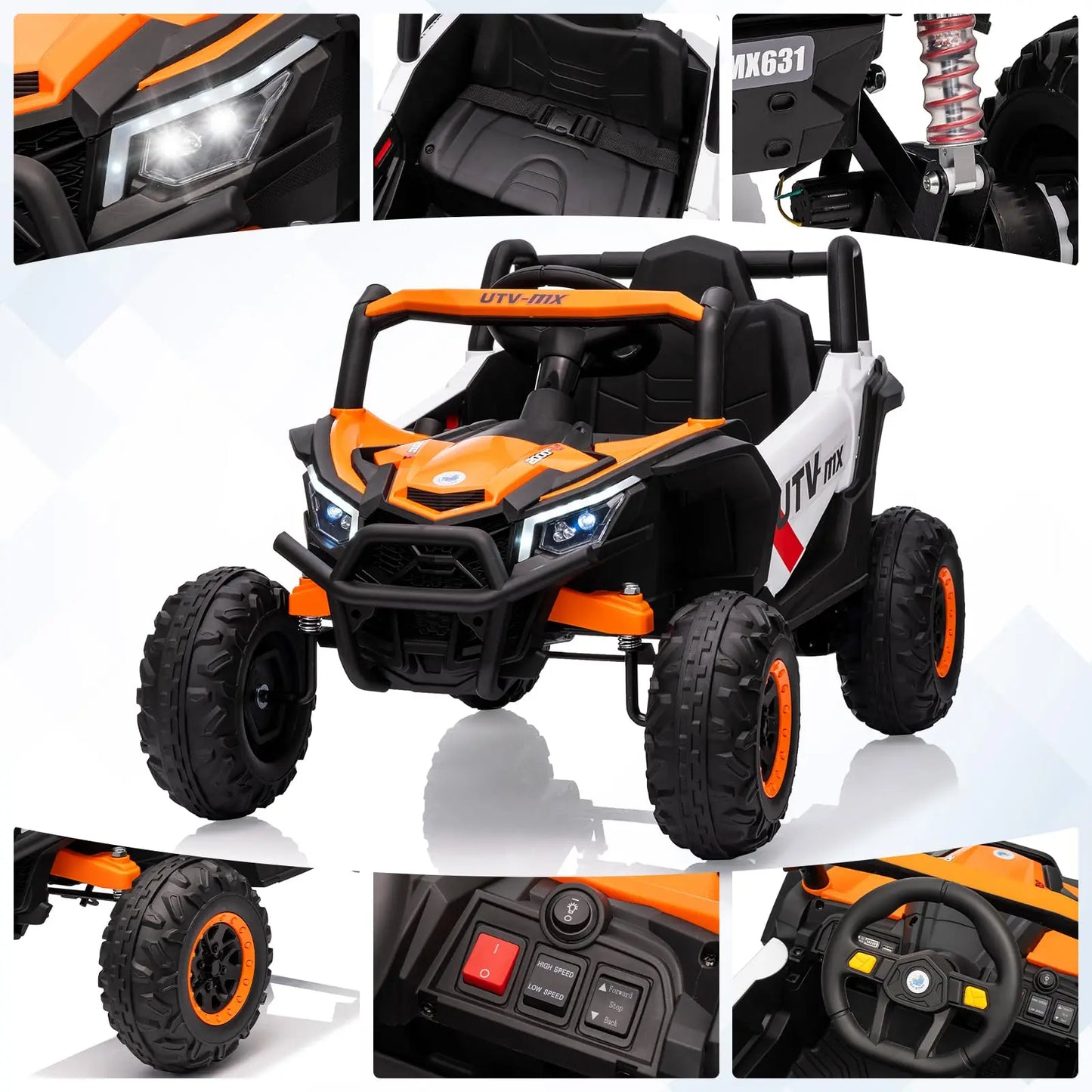 Kids Electric UTV Ride On Car Bluetooth Music Speakers