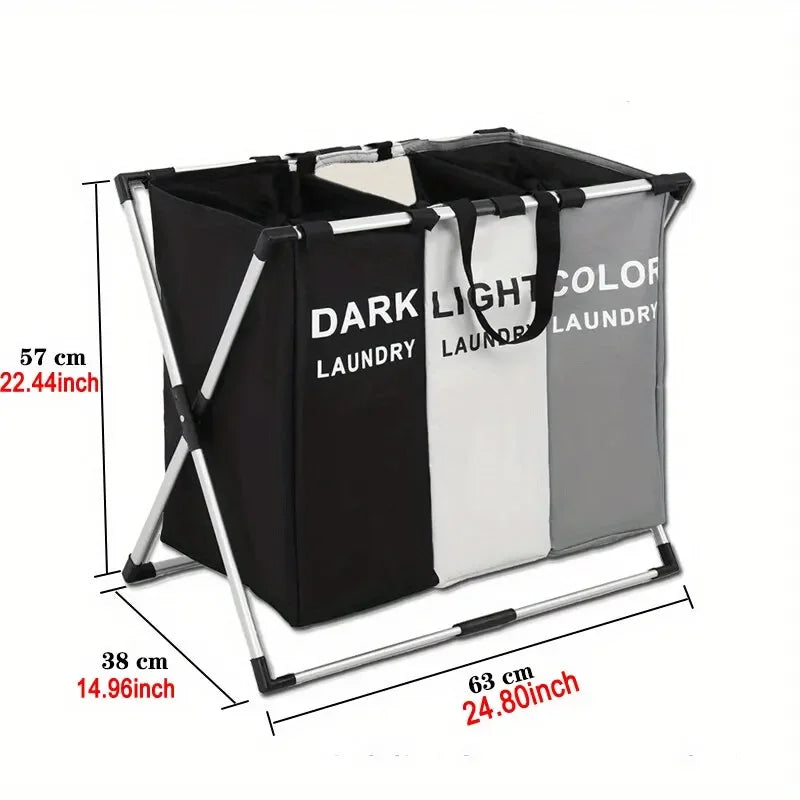 1/3 Grids Dirty Clothes Laundry Basket Storing Waterproof Oxford Storage Bags Portable Foldable Clothing Toy Household Organizer