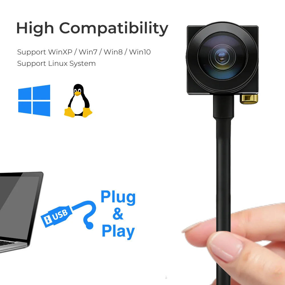 1080P Full HD Mini USB Webcam Wide Angle USB CCTV Cam With 2.8/3.7mm Lens Plug and Play Video Camera For PC Laptop Desktop