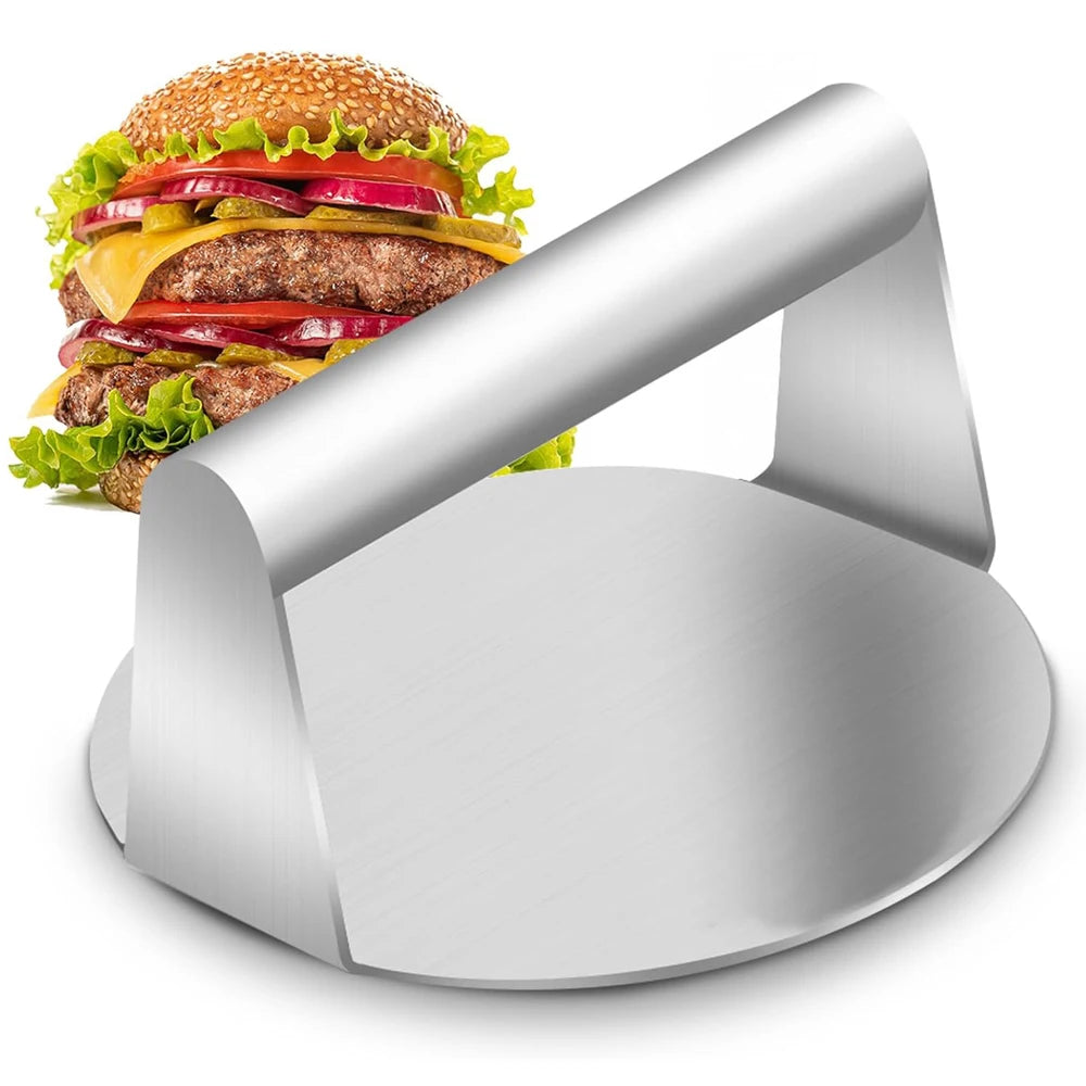 Hamburger Meat Press 430 Stainless Steel Circular Square Burger Meat Press Kitchen Tool Non-Stick Meat Press Plate