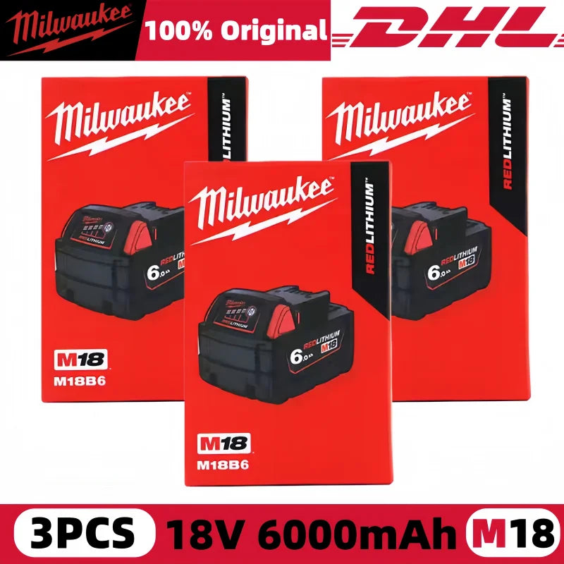 100% New Milwaukee M18 6.0Ah High Output Battery 18V Lithium-ion Rechargeable for Milwaukee M18 Cordless Power Tools 18v Battery