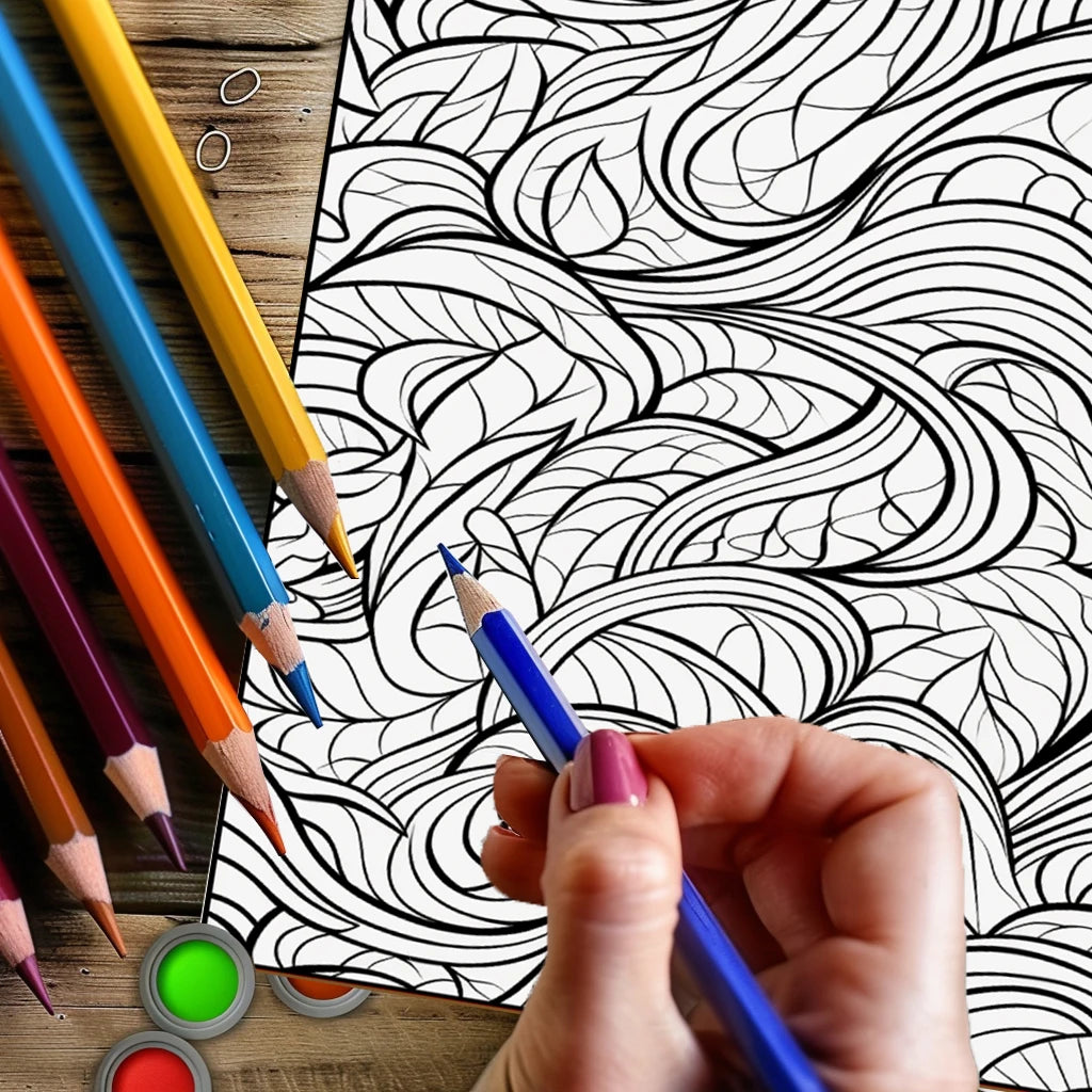 Mindfulness Pattern Coloring Book for Adults, Stress Relief Drawing Pages, Birthday Gift & Back to School Art Supplies