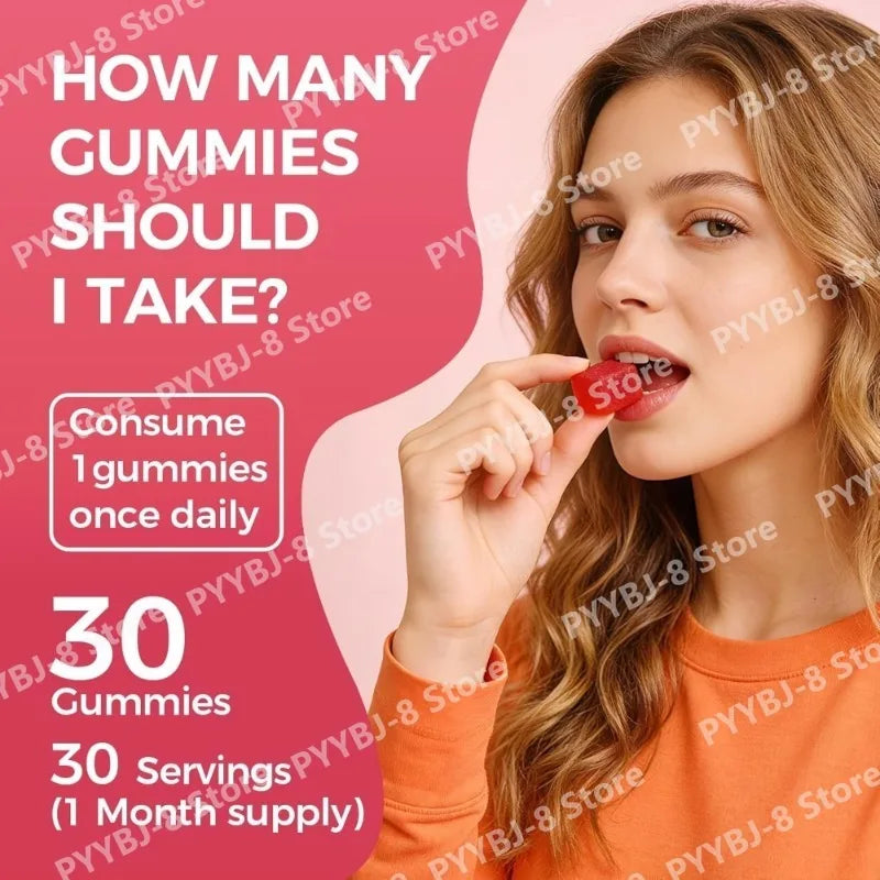 Hormonal Balance Gummie Peach Flavor Contain Chili Pepper and Maca Root Extract Support Daily Health & Energy Recovery