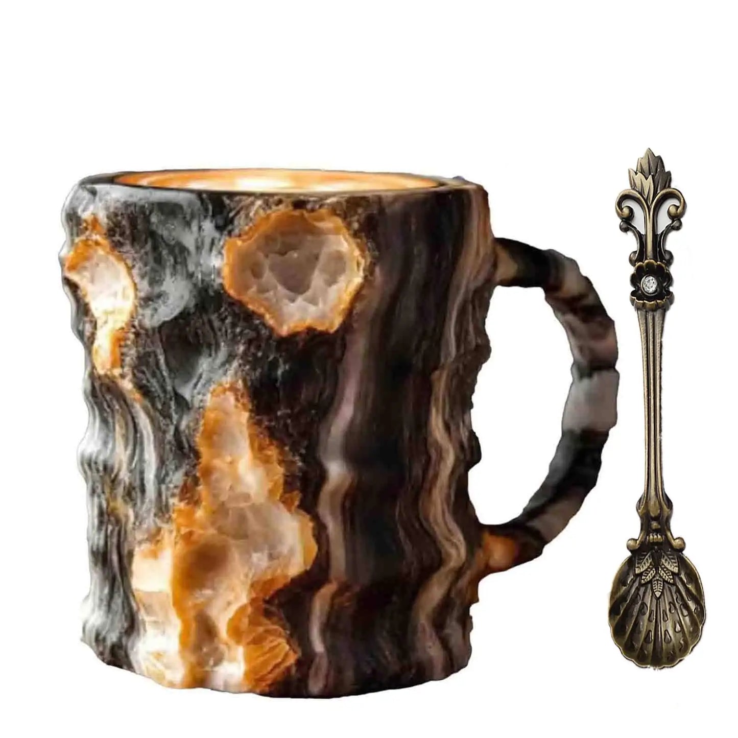 1PC Multi-Colored Mineral Crystal Coffee Mug，Natural Mineral Crystal Mug， Colorful Crystal Christmas Mugs,Christmas Gift New