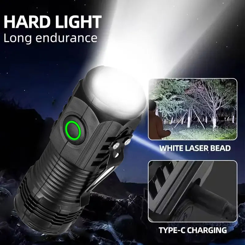 New Ultra Powerful Flashlight 3 Core LED Mini EDC Tactical Torch USB Rechargeable Outdoor Camping Fishing LED Hat Clip Lamp