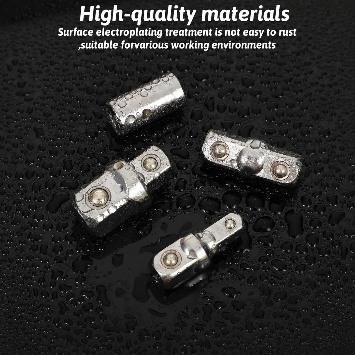 4PCS 1/2 1/4 3/8 Square Drive Adapters External Square Internal Hexagonal Connector Ratcheting Wrench Squares Head Sockets