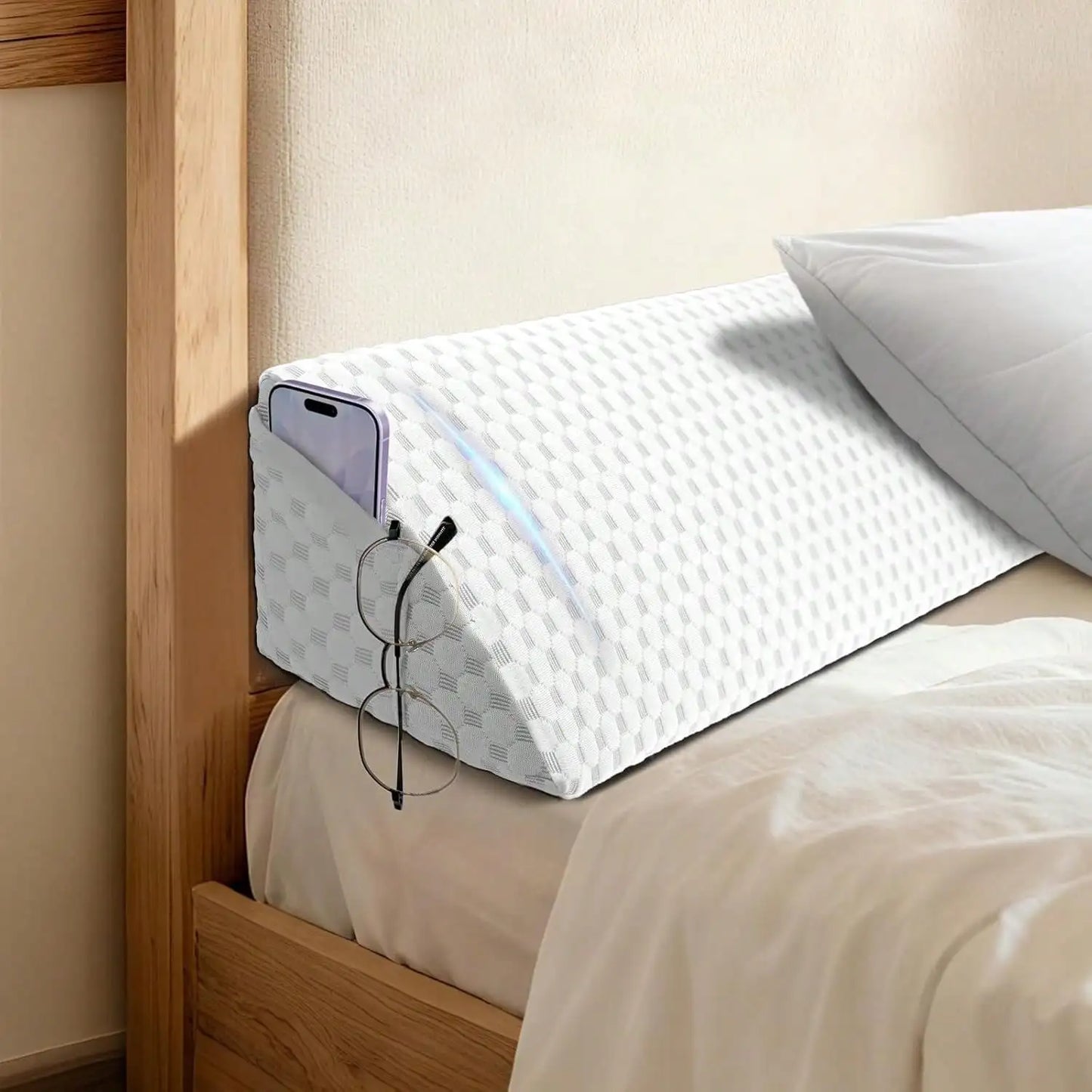 Premium Memory Foam Bed Wedge Pillow Headboard Gap Filler