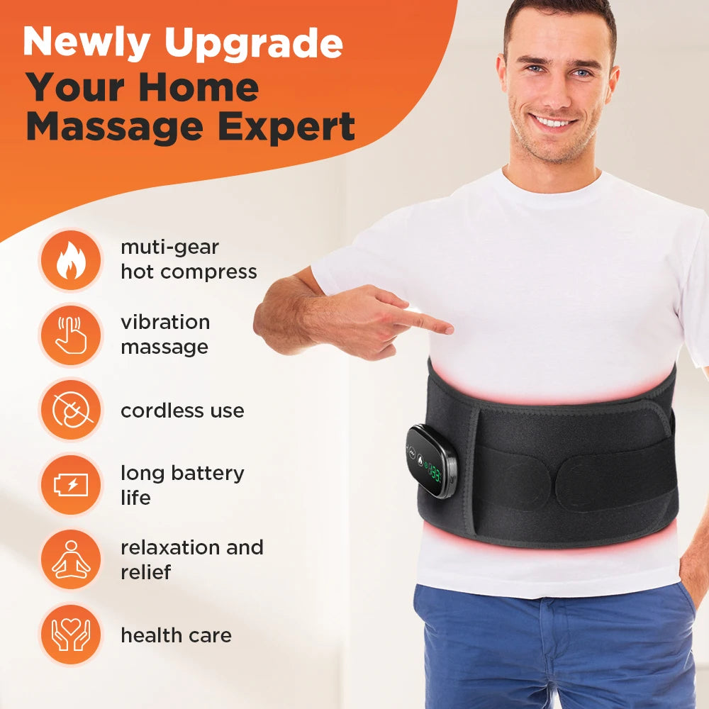 Heating Vibration Massager Belt with Red Light Hot Compress