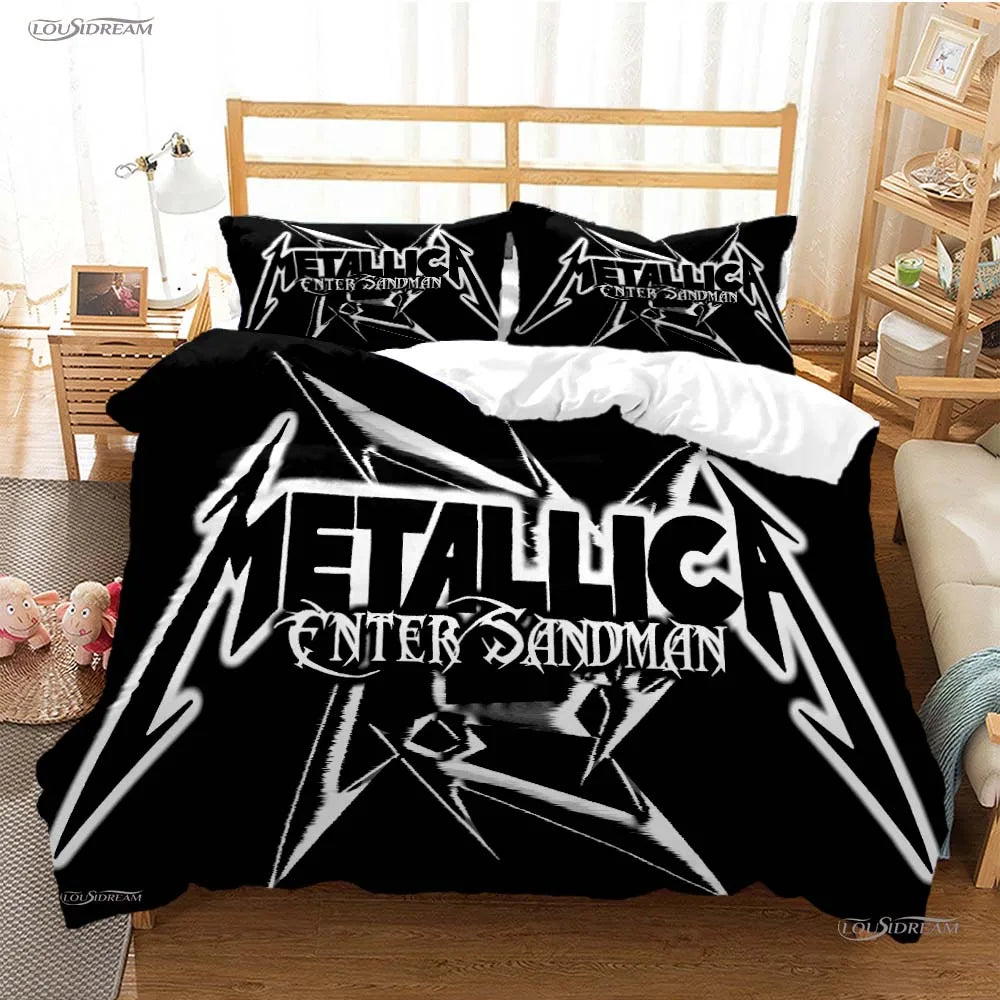 Heavy Metal Music Casal All Season Duvet Cover Comforter Bedding Sets Soft Quilt Cover and Pillowcases Single/Double/Queen/King