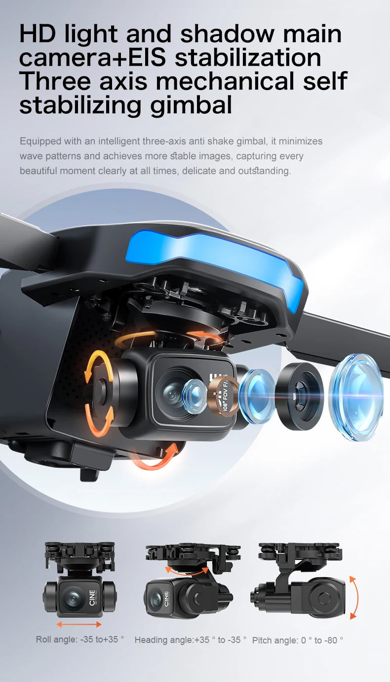 S-X1 MAX GPS Drone Professional 4K Camera 3-axis Gimbal Aerial FPV Brushless Security Drone with Large Screen Control Quadcopter