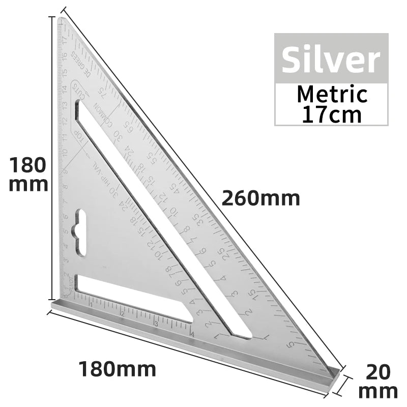 Aluminium Triangle Ruler Set Square For Woodworking Projects