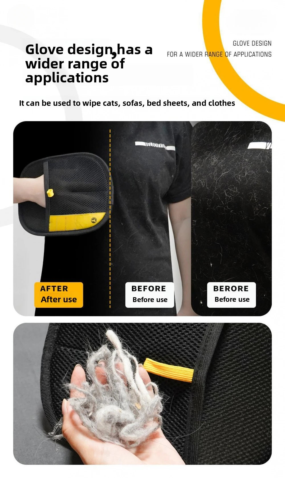Comprehensive Pet Hair Removal Kit With Sticky Roller Gloves