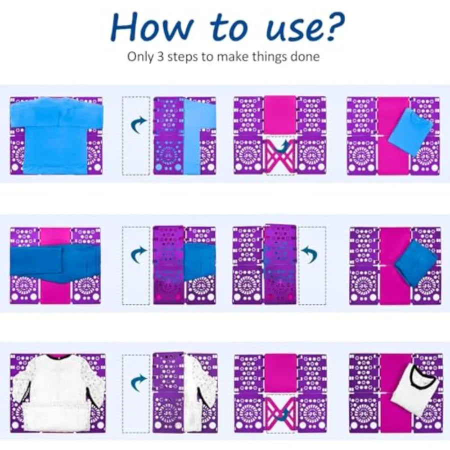 Quick Clothes Folding Board, Household Garment Organizer, Lazy Tool to Fold T-shirts in Seconds, Save Time and Keep Neat