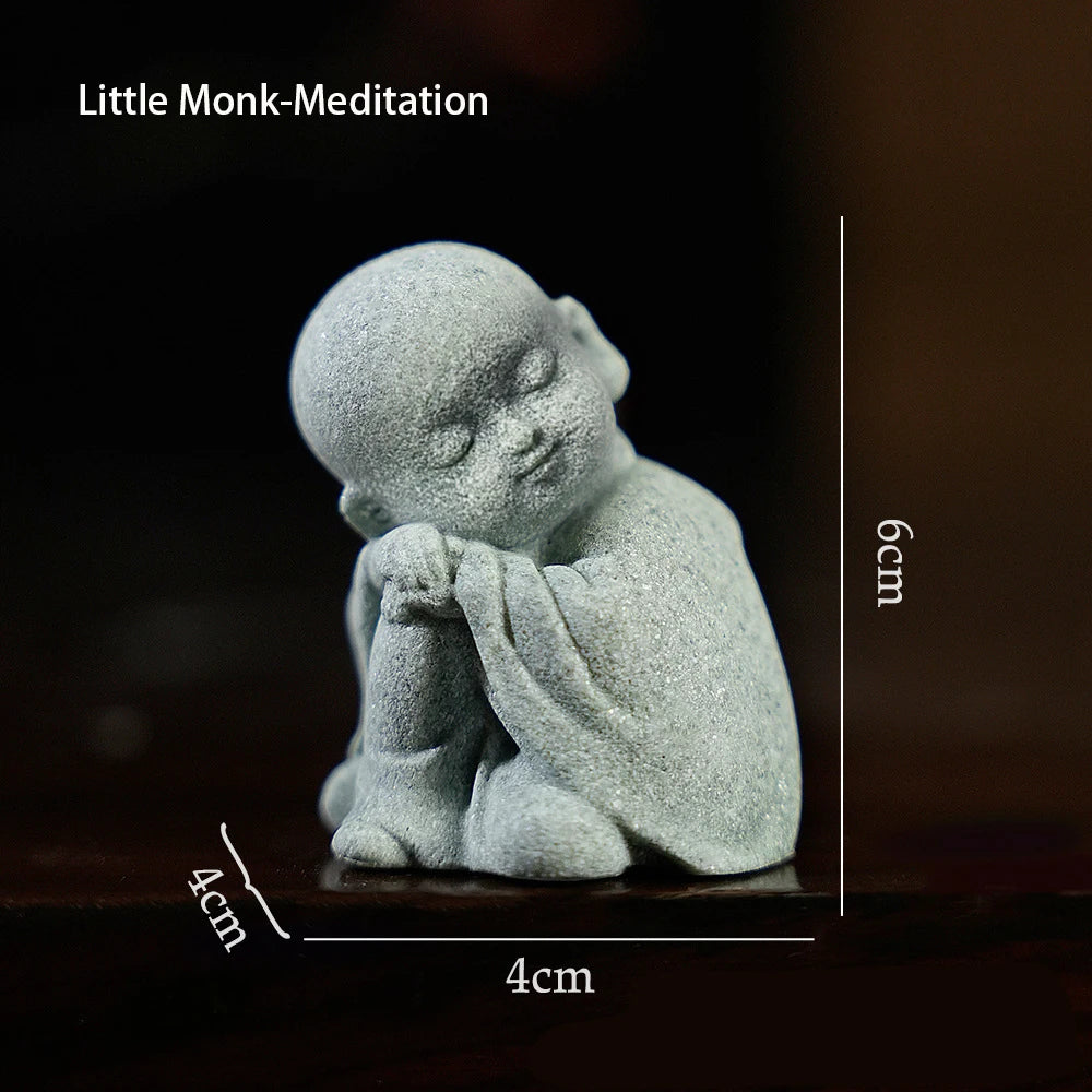 Buddha Statue Fish Tank Decoration Mini Buddhism Figurine Desk Topper Tablescape Decor Home Zen Statue Living Room Decoration