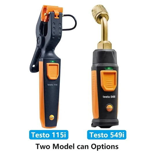 Digital Manifold High-pressure Gauge AND Pipe-clamp Thermometer Operated Via Smartphone 549i AND 115i