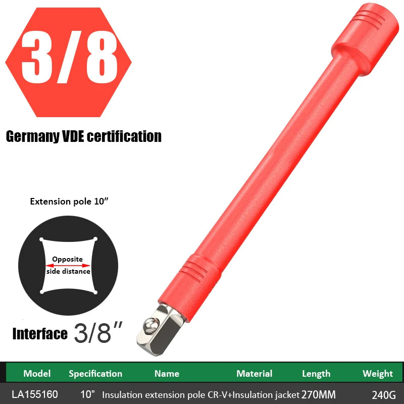 LAOA insulated ratchet wrench socket for new energy vehicle maintenance, 3/8-inch hexagonal socket quick wrench