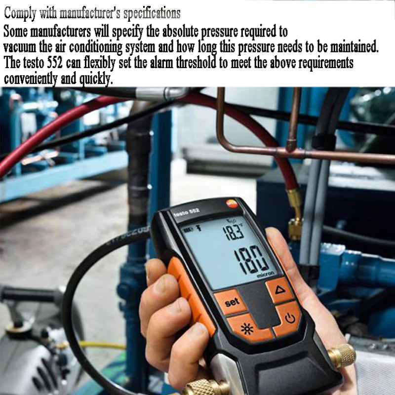 Testo 552 Digital Vacuum Gauge Testo 552i Smartphone App Controlled Wireless Air Conditioning Refrigeration Systems Vacuum Probe