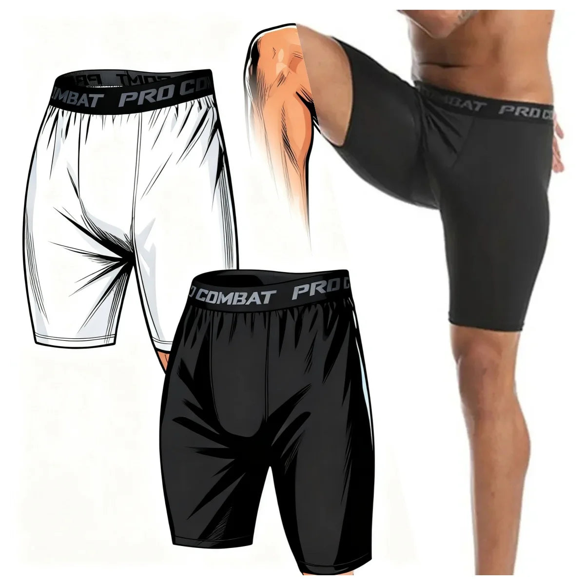 2026 Men Compression Short Running Tights Men's Quick Dry Gym Fitness Sport Leggings Running Shorts Male Underwear Sport Shorts
