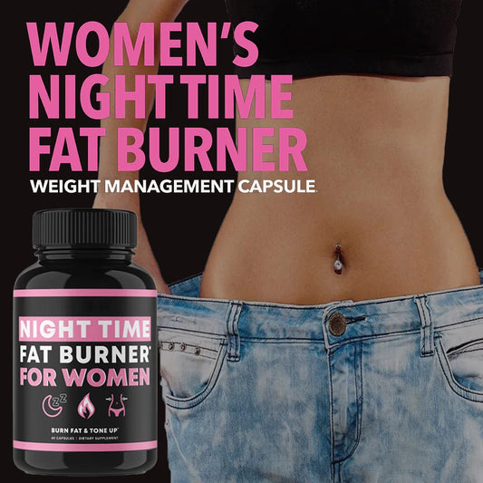 Night Time Fat Burner Weight Loss Supplement for Women, Overnight Sleep Fat Burning Weight Loss Pills, Support Metabolism