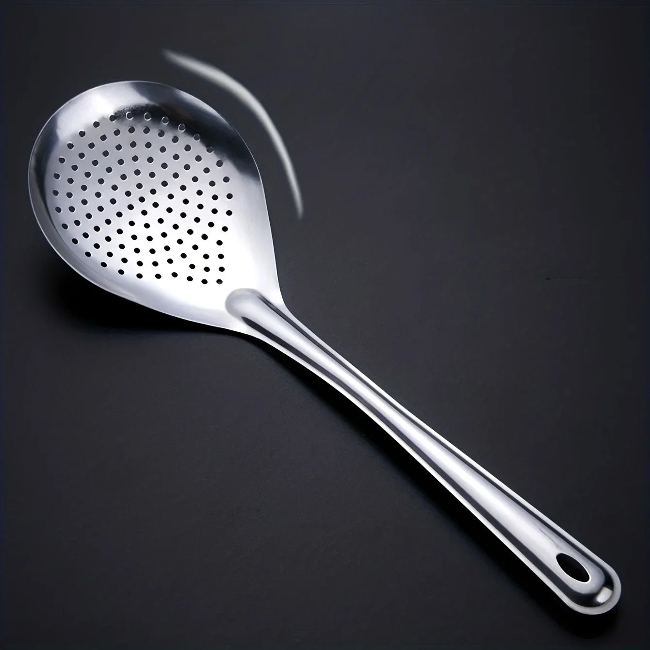 201 Stainless Steel Kitchenware Cooking Strainer with Wood Handle Pepper Seasoning Colander Sieve Utensils Filter Scoop Spoons