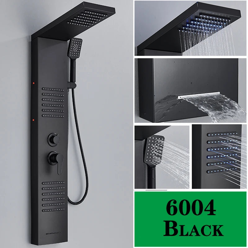 LED Shower Panel Spa Massage Jet Rain Shower System