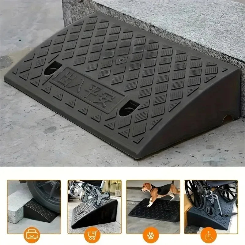 Portable Threshold Ramp 3/5/6/7/8/9/10cm Height Non-Slip Surface Durable Ramp for Car Motorcycle Wheelchair Scooter Pets Access