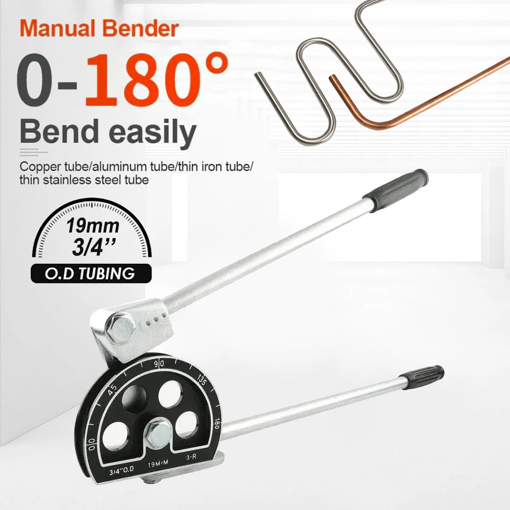 3/4''19mm Inch/Metric Universal O.D Tubing Manual Bender for Copper Tube/Aluminum Tube/Thin Iron Tube/ Thin Stainless Steel Tube
