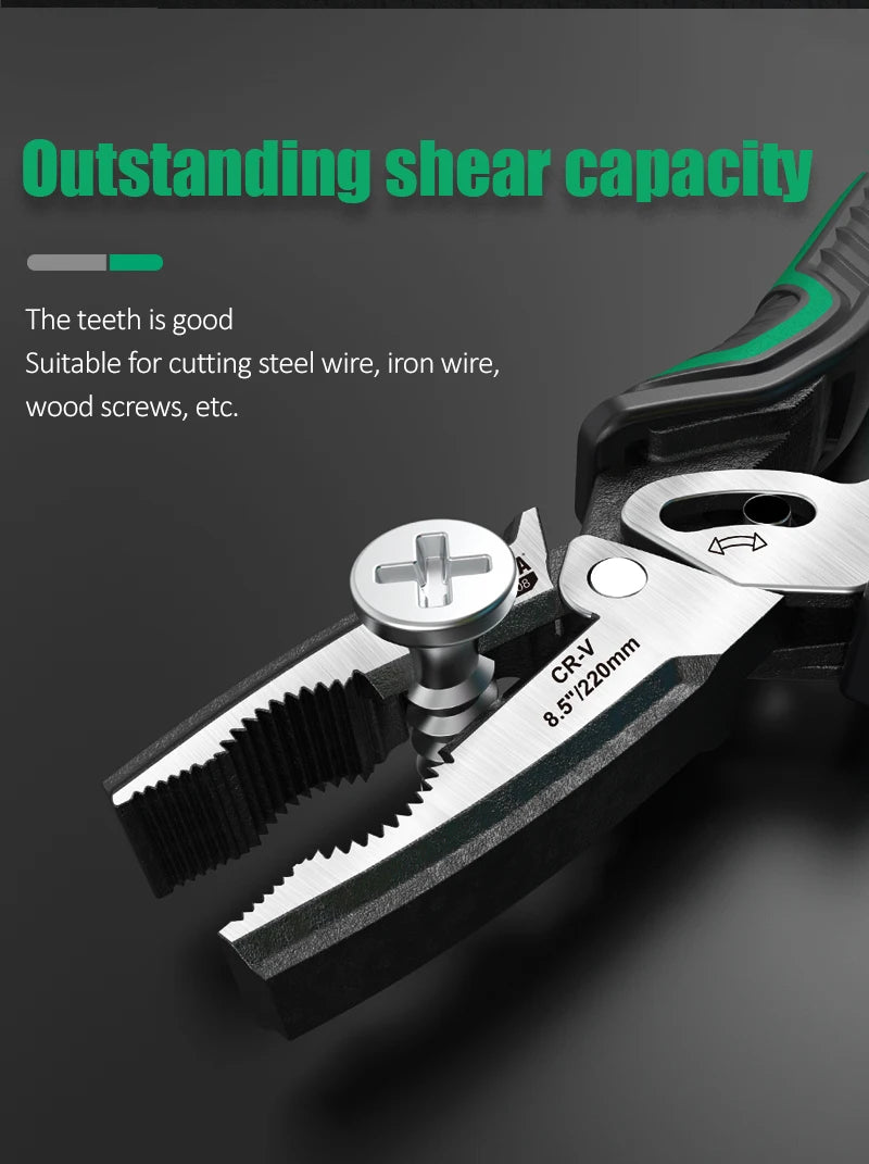 LAOA 8.5 Inch Wire Cutters Professional Eccentric Dual Shaft Labor-saving Electrician Pliers CR-V Household Hand Multi Tool
