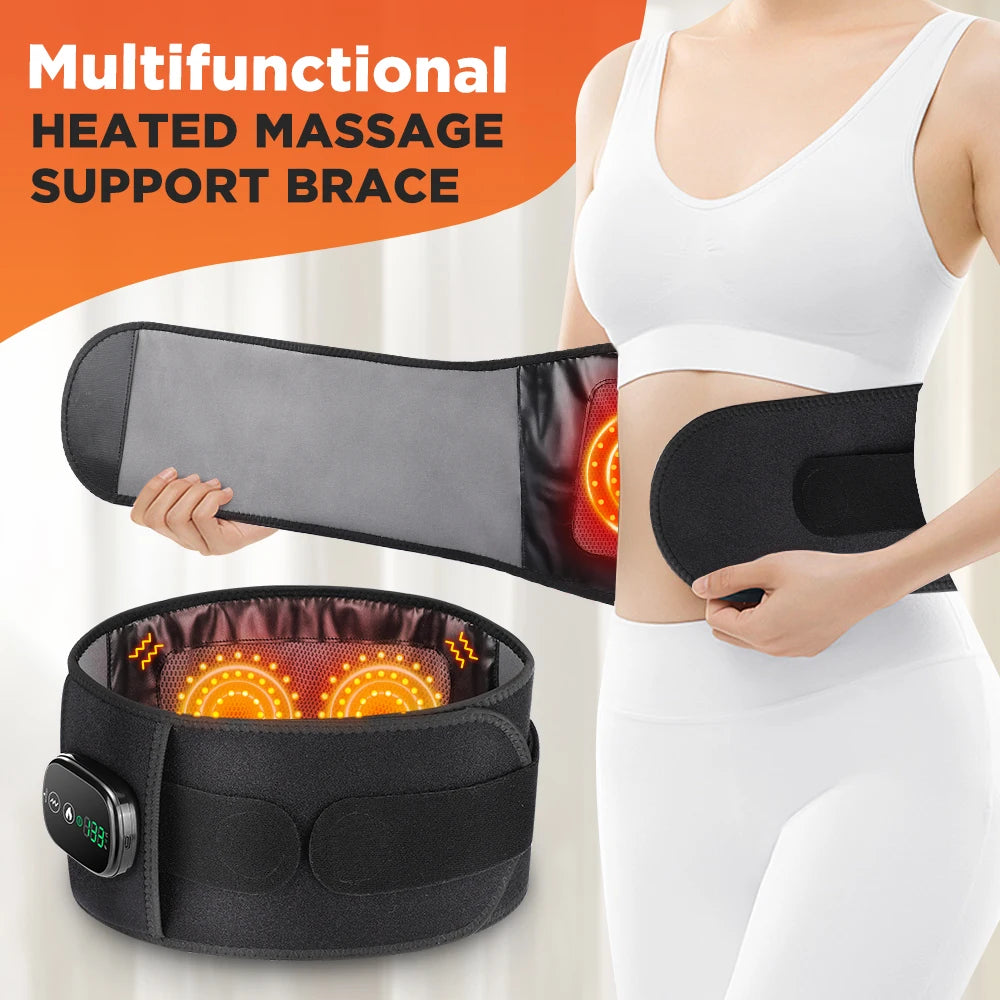 Heating Vibration Massager Belt with Red Light Hot Compress