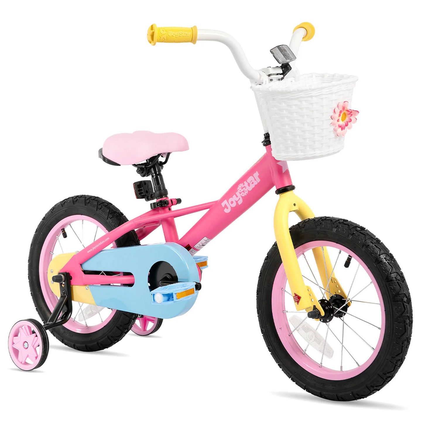 JoyStar Macaroon Kids Bike With Training Wheels And Front Basket