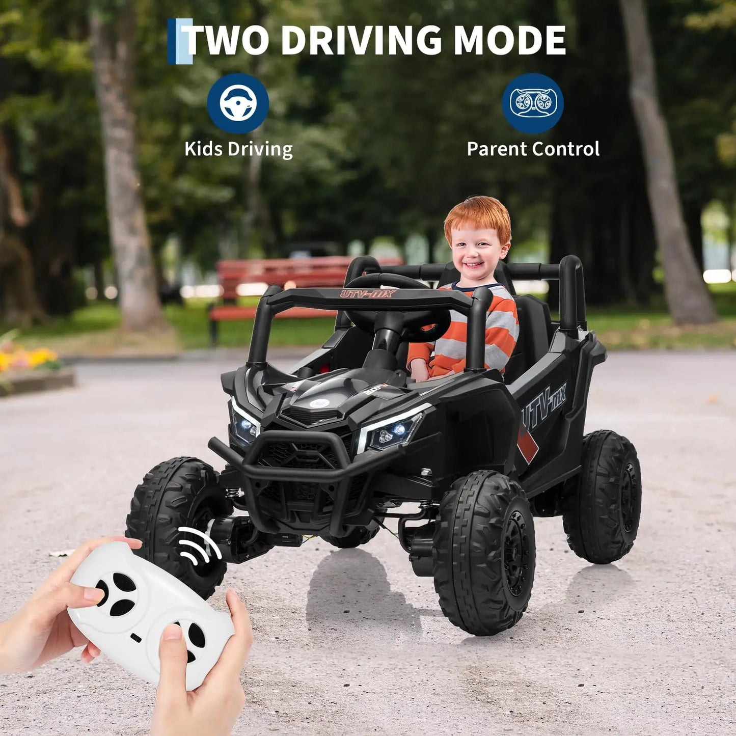 Kids Electric UTV Ride On Car Bluetooth Music Speakers