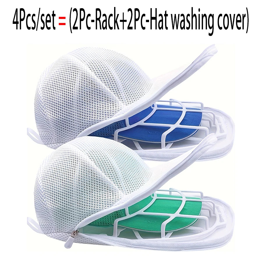 2Pcs/set Hat washing set, baseball duckbill cap, washing and sun drying integrated, non deformed machine wash protective rack